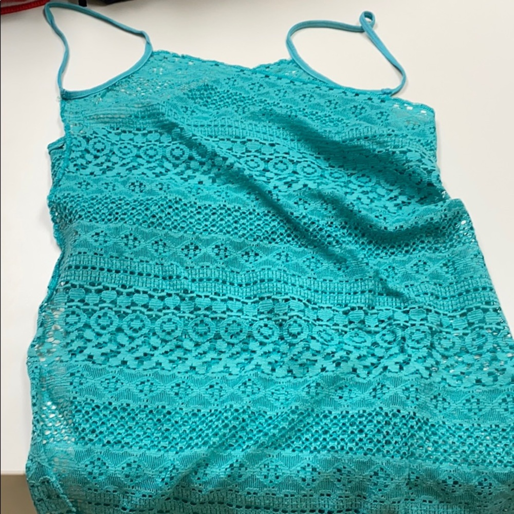 Beach lace swim cover up